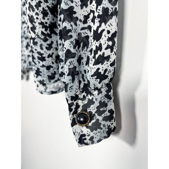 Vintage D’Allaird’s Splatter Print Sheer Blouse - Picture 8 of 10